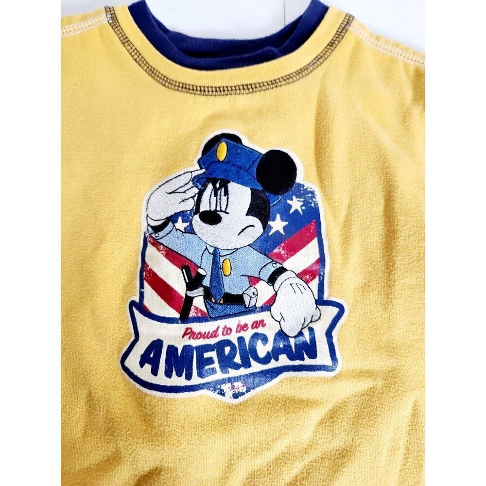 Vintage Disney Mickey Co Mouse Sweatshirt 90s Size 5 Proud To Be An Amer… - Picture 2 of 7